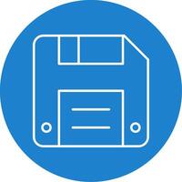 Diskette Line Circle color Icon vector