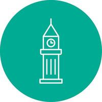 Tower Line Circle color Icon vector