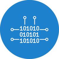Binary Code Line Circle color Icon vector
