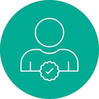 Verified User Line Circle color Icon vector