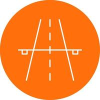 Highway Line Circle color Icon vector