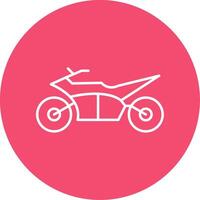 motocross línea circulo color icono vector