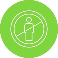 No Entry Line Circle color Icon vector