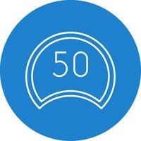 Speed Limit Line Circle color Icon vector