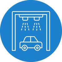 Car Wash Line Circle color Icon vector