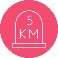 kilometer Line Circle color Icon vector