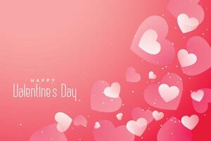 romantic valentines day hearts lovely background vector