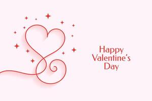 creative line heart for happy valentines day vector