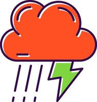 Thunder strom Filled Icon vector