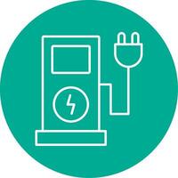Electric Charge Line Circle color Icon vector