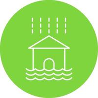 Flood Line Circle color Icon vector