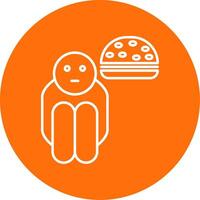 Starvation Line Circle color Icon vector