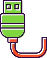 USB lleno icono vector