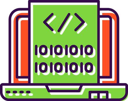 código lleno icono vector