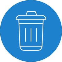 Dustbin Line Circle color Icon vector