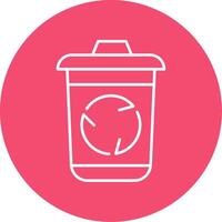 Recycle Bin Line Circle color Icon vector