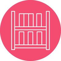 Bookshelf Line Circle color Icon vector