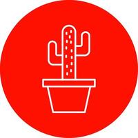 Cactus Line Circle color Icon vector