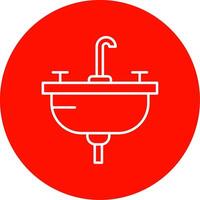 lavabo línea circulo color icono vector
