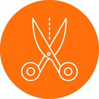 Scissors Line Circle color Icon vector