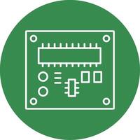 tarjeta de circuito impreso tablero línea circulo color icono vector