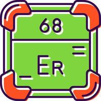 erbio lleno icono vector