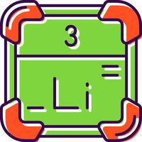 Lithium Filled Icon vector