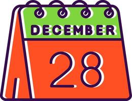 28th of December Filled Icon vector