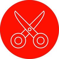 Scissors Line Circle color Icon vector