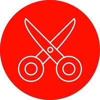 Scissors Line Circle color Icon vector