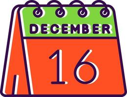 16th of December Filled Icon vector