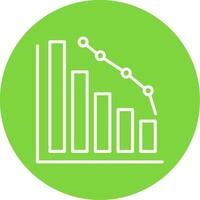 Decrease Line Circle color Icon vector