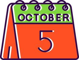 5th of October Filled Icon vector