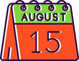 15th of August Filled Icon vector