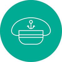 Captain Hat Line Circle color Icon vector