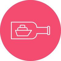 Ship In A Bottle Line Circle color Icon vector