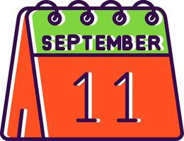 11th of September Filled Icon vector