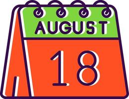 18th of August Filled Icon vector