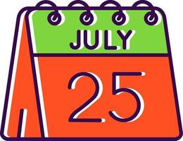 25th of July Filled Icon vector