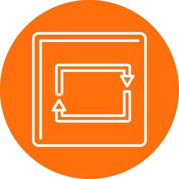 Rectangular Arrow Line Circle color Icon vector