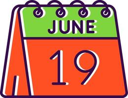 19th of June Filled Icon vector