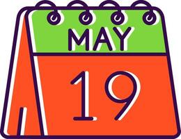 19th of May Filled Icon vector