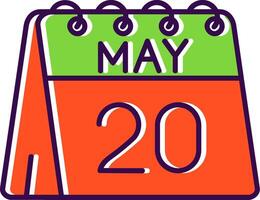 20th of May Filled Icon vector