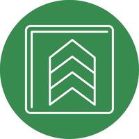 Up Chevron Line Circle color Icon vector