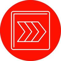 Right Chevron Line Circle color Icon vector