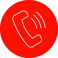 Phone Call Line Circle color Icon vector