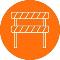 Road Block Line Circle color Icon vector