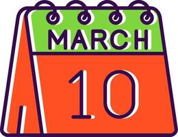 10th of March Filled Icon vector