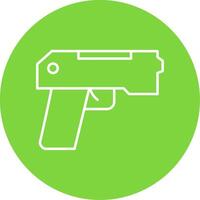 pistola línea circulo color icono vector