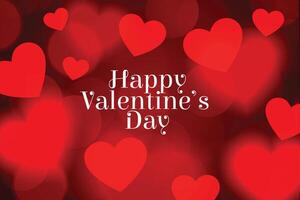 happy valentines day blurred background with hearts vector